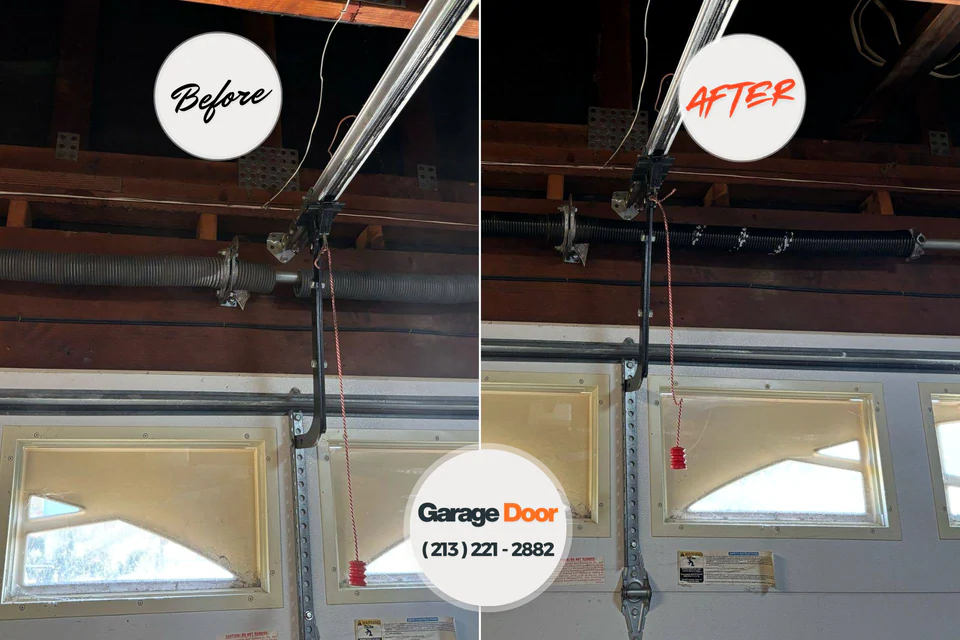 Before and after: garage door repair Dale City, VA